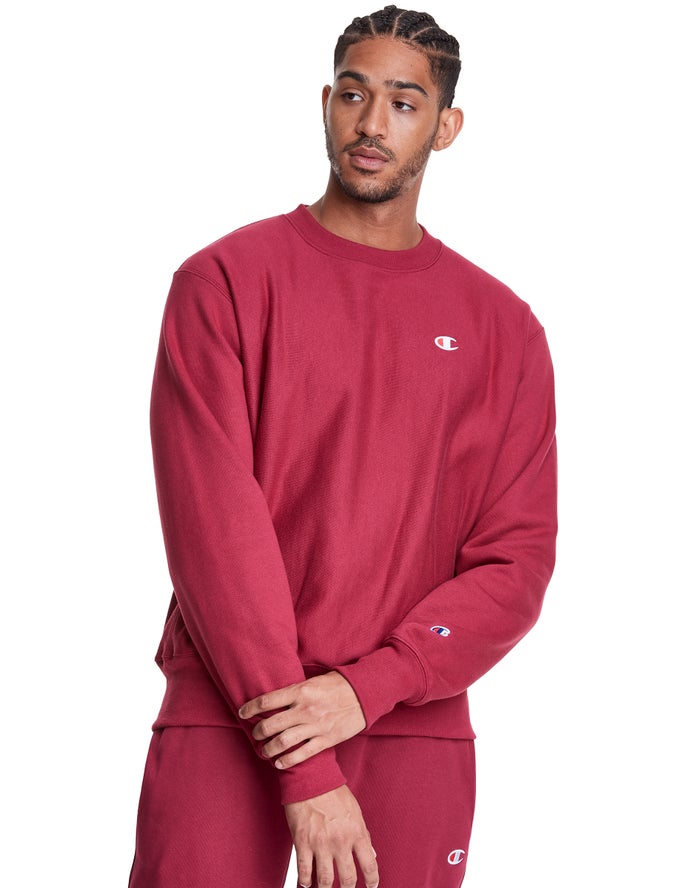 Champion Mens Sweatshirt NZ - Reverse Weave Crew Red ( 5361-WBQIH )